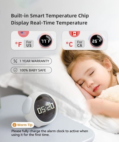 Digital Kinderwecker,Wake-Up Wecker für Mädchen Jungen Kinder Nachtlichter Uhr~ - Bild 3 von 9
