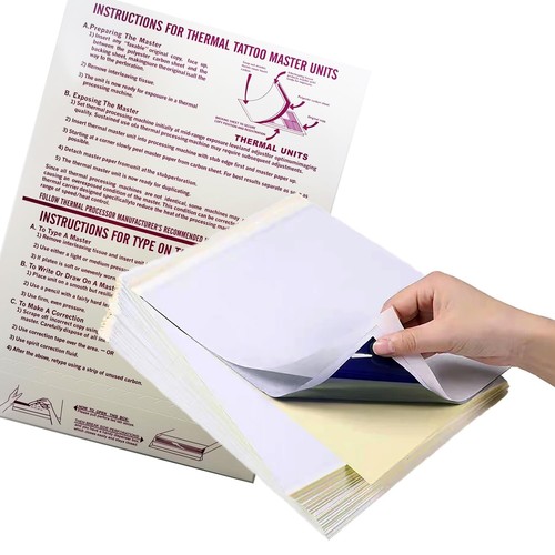 Tattoo Transfer Paper - 100 Sheets A4 Size, Thermal Stencil Paper for Tattoo Kit - Picture 6 of 8