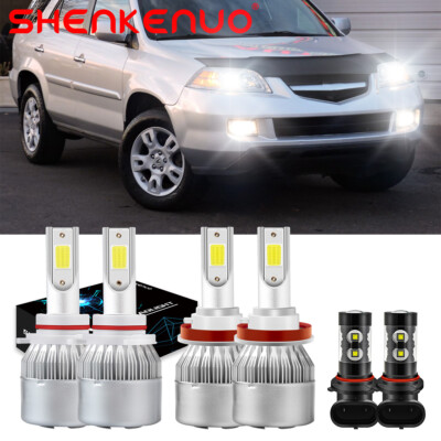 For Acura MDX 2004 2005 2006 Combo 6x 6000K LED Headlight Hi/Lo +