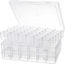 Tosnail 3 Pack 36 Compartments Clear Plastic Craft Storage Organizer Small Parts