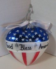 WATERFORD HOLIDAY HEIRLOOMS HTF/RETIRED PATRIOTIC HEART GOD BLESS AMERICA