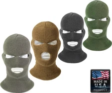 Three Hole Face Mask Tactical Acrylic Ski Mask Military Balaclava Cover USA Made
