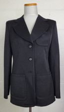 Vtg Brian Tucker Womens Black Wool 3 Button Blazer Ireland 8