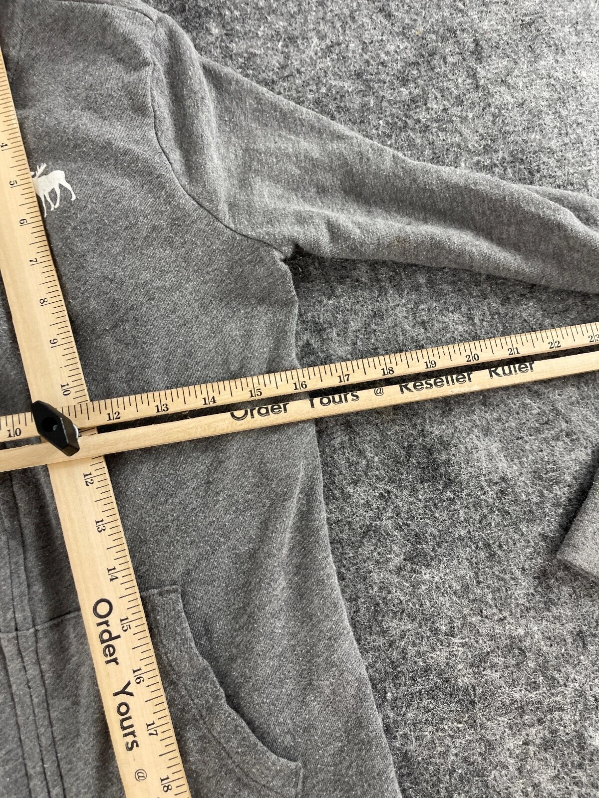 VETEMENTS Felpa con cappuccio Abercrombie Ragazze Extra Large pullover Grigia Logo n95