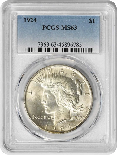 1924 Peace Silver Dollar MS63 PCGS