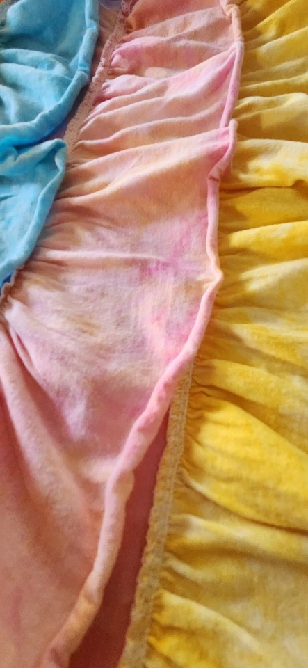 Ann Loren 10 Girl's top  cute shirt, kid party rainbow tie-dye ruffle halter - Image 2 of 4