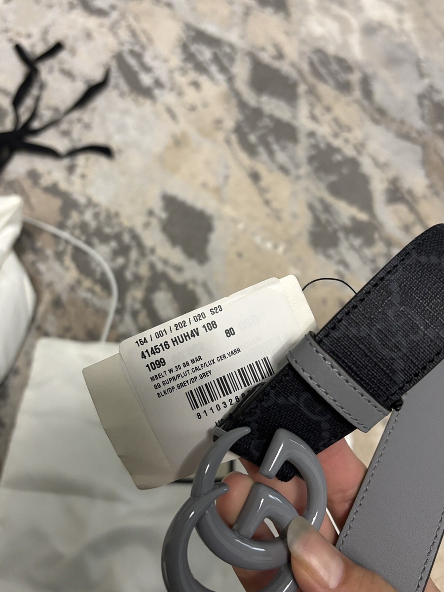 NWT Gucci Interlocking Grey G Black Leather Unisex Belt NWT Gucci Interlocking Grey G Black Leather Unisex Belt