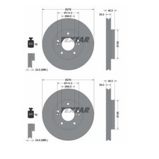 2x Textar 92173203 Bremsscheibe 276 mm für Hyundai XG XG