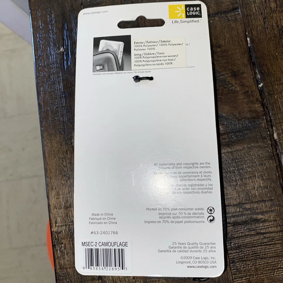 New Case Logic Camouflage Hard Small Camera Case W/ Strap Model QPB201 - Image 3 of 3