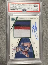 2018 Immaculate Collection JOSH ALLEN ROOKIE PATCH AUTO #08/12