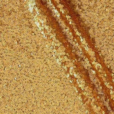 Glitz Sequin Fabric / 3mm Sequin on Poly Mesh 51/52" Wide Sold BTY - Gold - Image 3 of 3