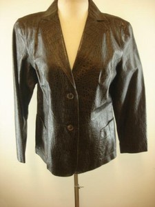 jaqueta de couro tipo blazer