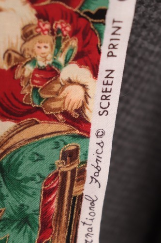 3.8 Yds Hoffman Woodland Winter Christmas Santa Angel Victorian Children Toys - Picture 7 of 8