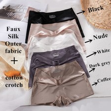 Damen Faux Seide Panties Boxershorts Seidige Unterwäsche Brief Knickerweare Soft