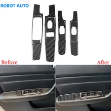 9Pcs For Hummer H3 06-10 Real Carbon Fiber Window Lift Switch Button Panel Trim