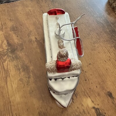 NEW Place And Time Beautiful Glass Ferry Boat Christmas Ornament