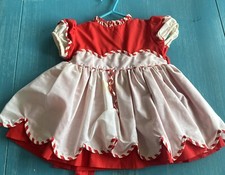 Vintage Child  s Dress Red Martha  s Miniatures We  re Fussy Not Sized