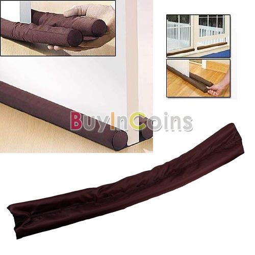 Twin Door Draft Brown Dodger Guard Stopper Energy Saving BY AU