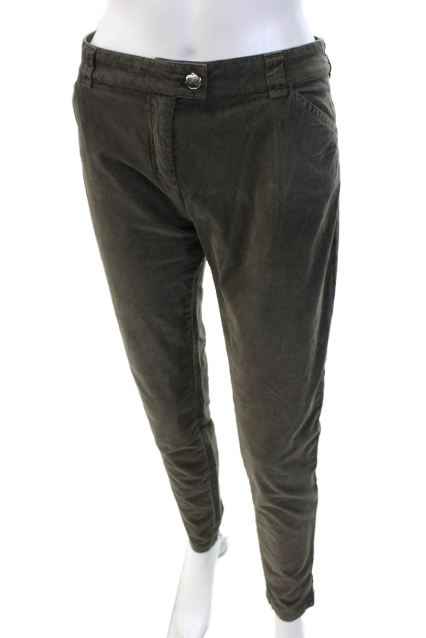 Balenciaga Women Cropped Dark Gray Cotton Pants Size S