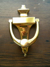 Vintage Heavy Solid Brass Door Knocker  Classic Design 6-1/2” X 3-1/2”