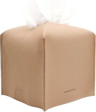 Tissue Box Cover Holder, Square with Bottom Belt by - PU Leather Decorative Org