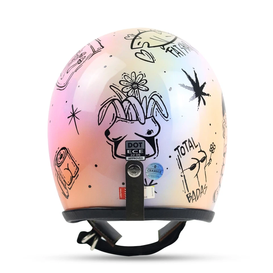 NEW ! CUSTOM VINTAGE HELMET SLIMHEAD 500TX COTTON CANDY BOBBER CHOPPER CAFERACER - Image 3 of 4