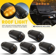 5~ Universal Solar Powered Cab Flashing Light Roof Cab Amber Marker Lights USA