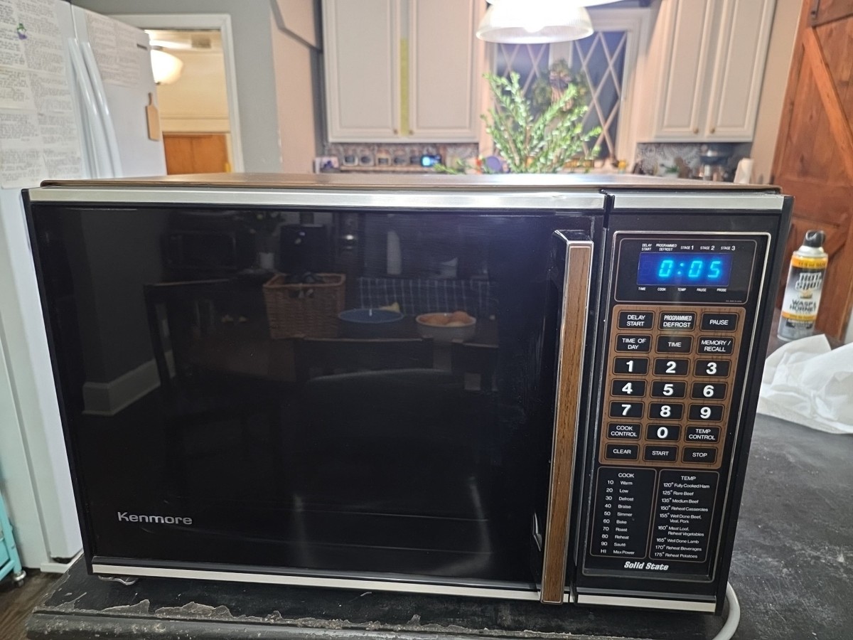 Vintage 1980 Kenmore Microwave Oven W/Temp needle-WORKS RETRO