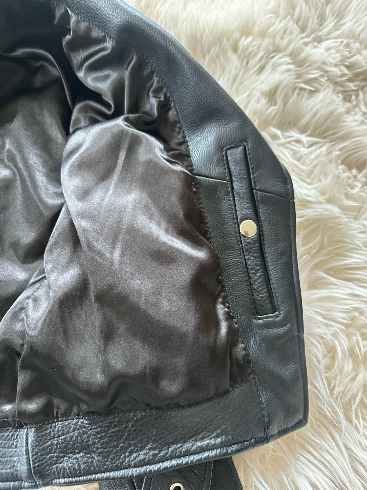 Understated Leather black custom Jacket Size Small - image 7