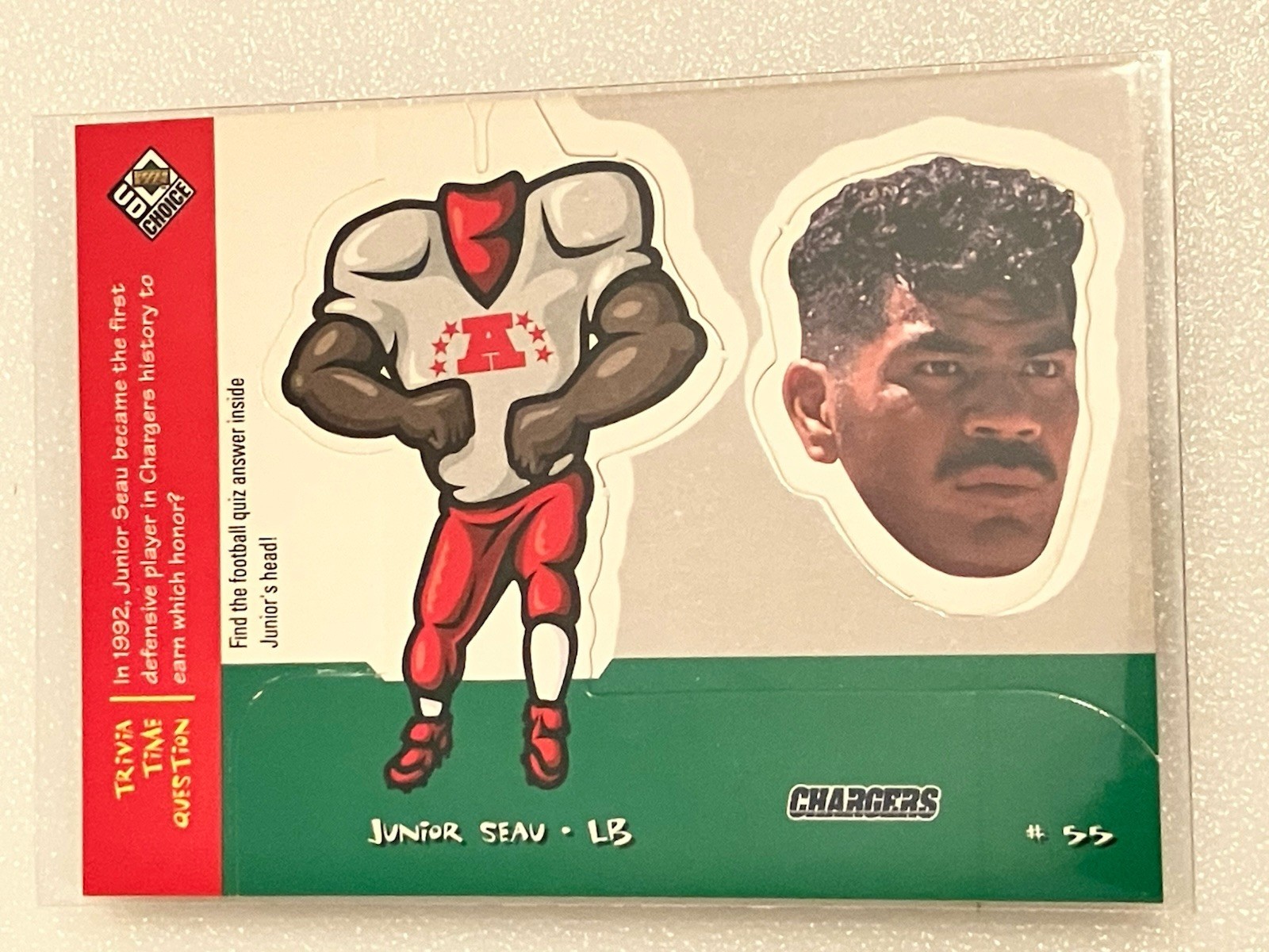 1998 Upper Deck UD Choice- Junior Seau Mini Bobbing Head #M24