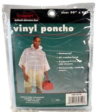 Texsport Vinyl Hooded Poncho 50x80&rdquo; Clear #32710 Hunting Rain Fishing NEW