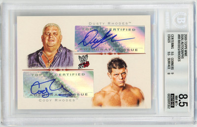 2009 Topps WWE Cody Rhodes & Dusty Rhodes Dual Auto - Beckett BGS 8.5 Autogramm 10