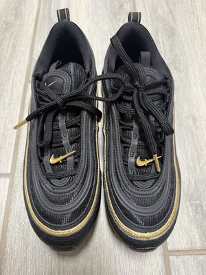 Nike Air Max 97 Black Metallic Gold Sneakers, Men s Size 8
