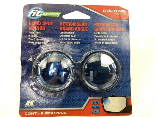 K Source C020WB Rear View Blind Spot Mirrors, 2" Diameter Stick On BLUE