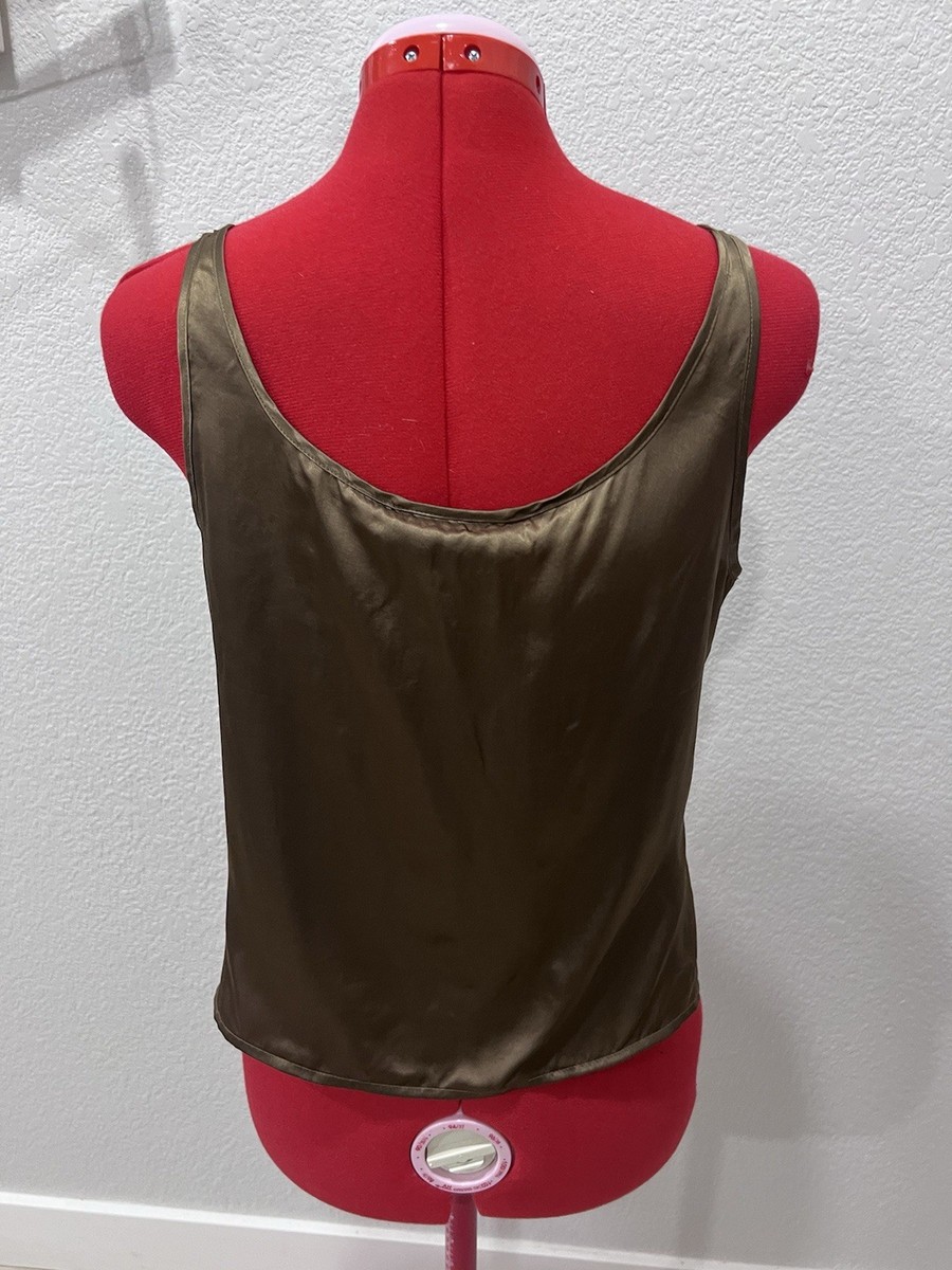 Vision Apparel Olive Career Summer Tank Blouse 100 Percent