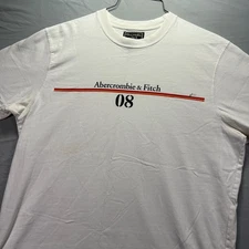 Vintage Abercrombie & Fitch Shirt Mens XL White Short Sleeve Graphic