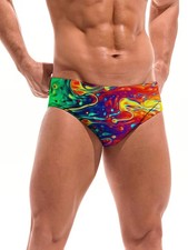 Stylish And Casual 3D Print Men's Swim Briefs