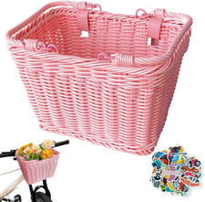 Kids Bike Basket for Boys Girls with Adjustable Leather Straps