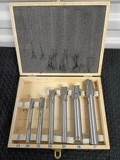Vintage 6 Piece Wood Worker’s Forstner Drill Bit Set In Wooden  Case 3/8"-1"