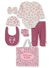 Duck Duck Goose Baby Girls' 8-Piece Layette Gift Set Color: white/multi Size: 3