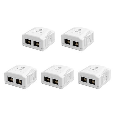 RJ45 Surface Mount Outlet Box, 2 Port Cat6 Junction Box, Ethernet Boxes Wall ...