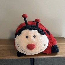 Pillow Pet Ladybug Stuffed Animal Plush Medium 2010 Red Black White Washable 18