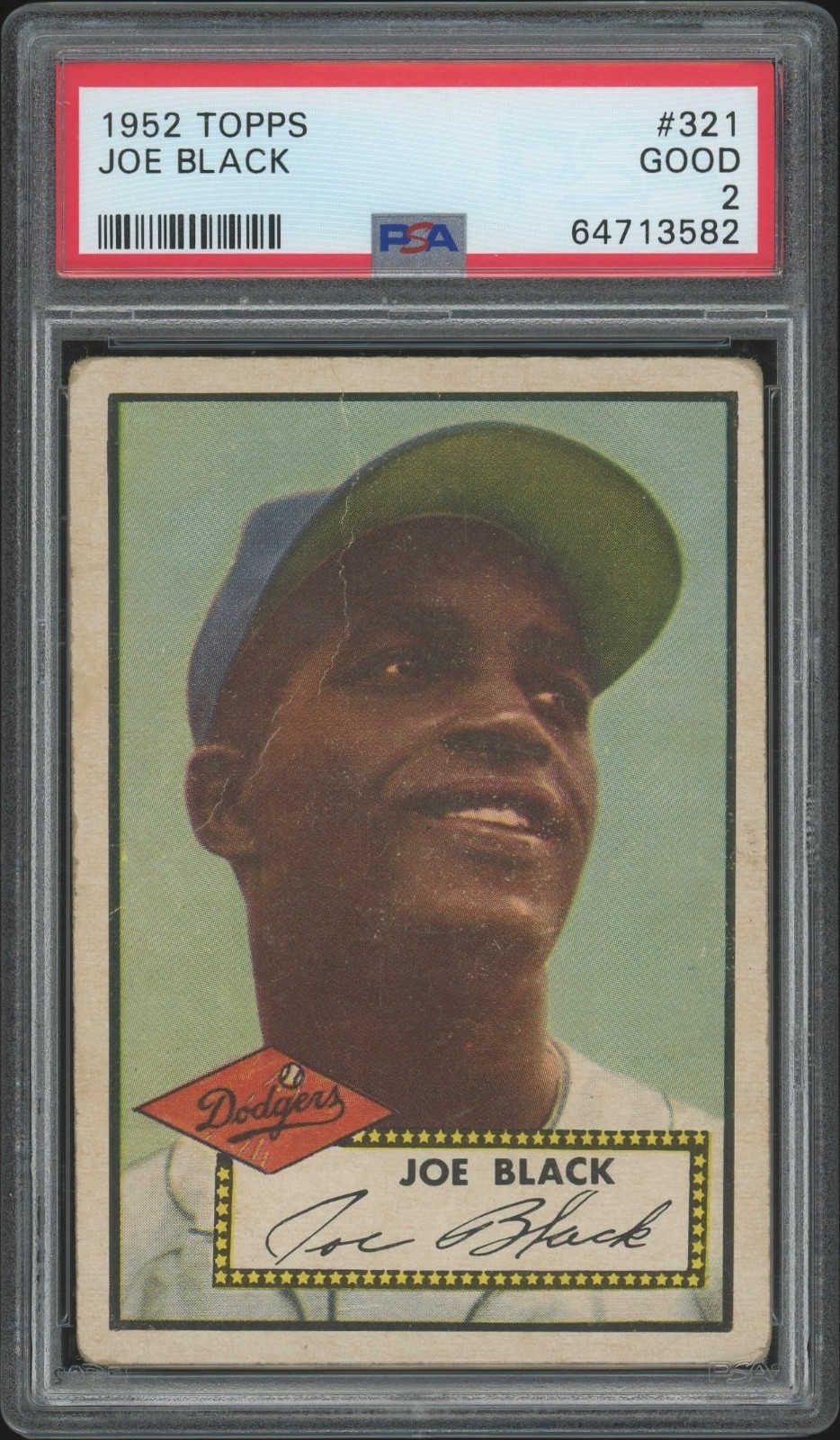 1952 Topps #321 Joe Black RC PSA 2