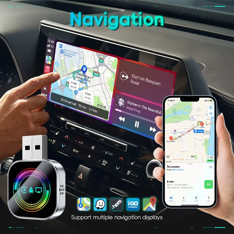 3-in-1 Wireless CarPlay Android Auto Adapter Plug & Play USB Mirroring Screen - Bild 4 von 4
