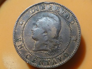 ARGENTINE UN CENTAVO 1884 RECHERCHEE & QUALITE TB !