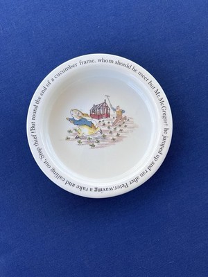 Peter Rabbit Childrens Bowl Wedgwood Frederick Warne Beatrix Potter Designs 6.5 