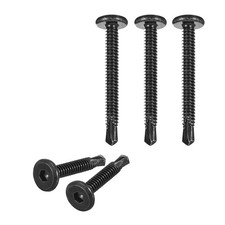 100 Pack Hex Socket Self Tapping Screws 10 x 2" 410 Stainless Steel Black