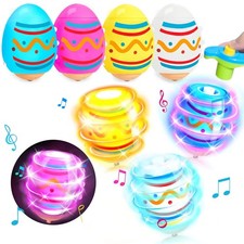 Easter Basket Stuffers for Kids-6 Packs Light Up Spinning Tops Toys with Musi...
