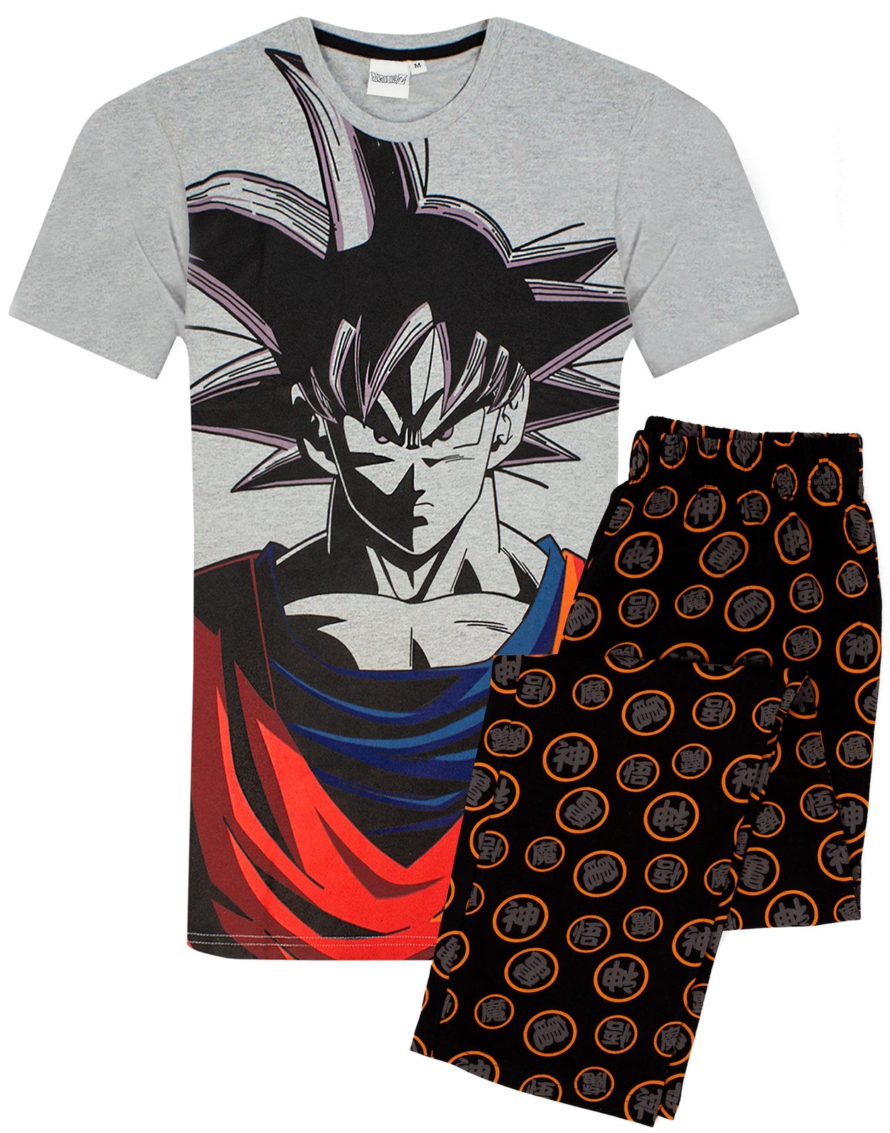 Dragon Ball Z Pyjamas For Mens | Goku Character Short Sleeve Grey T-Shirt With S