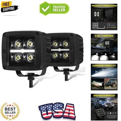 3'' CREE LED Cubes with DRL 80W Spot Beam Square 3x3 LED Pod Lights Offroad Dr...